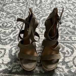 Tan Strappy Wedges